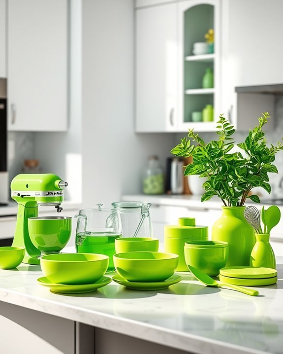vibrant green kitchen transformation