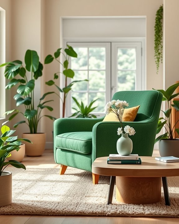 vibrant green statement chairs
