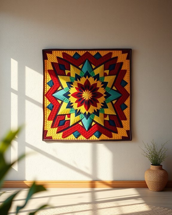 vibrant handmade quilted art