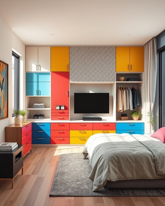 vibrant integrated media closet
