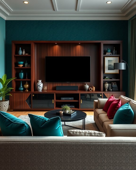 vibrant jewel tone accents