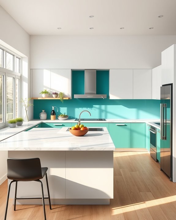 vibrant kitchen accent walls