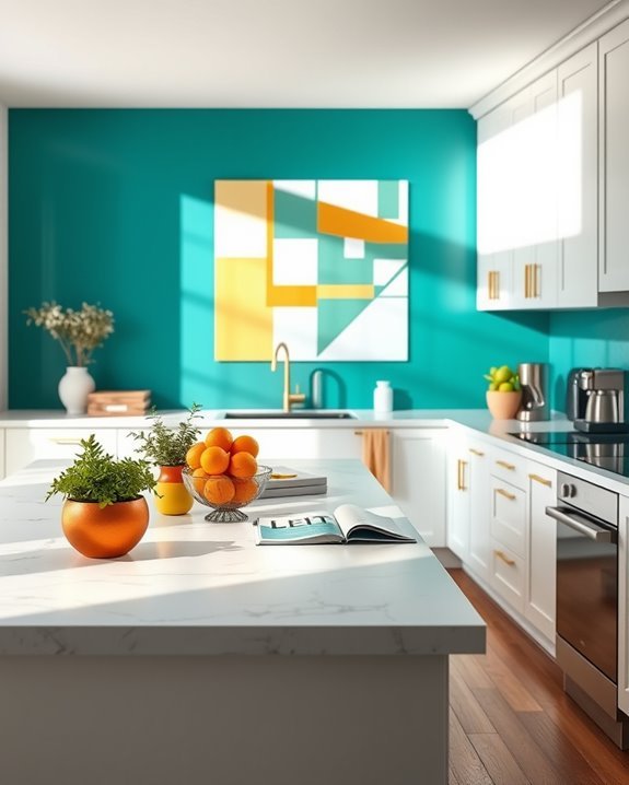 vibrant kitchen accent walls