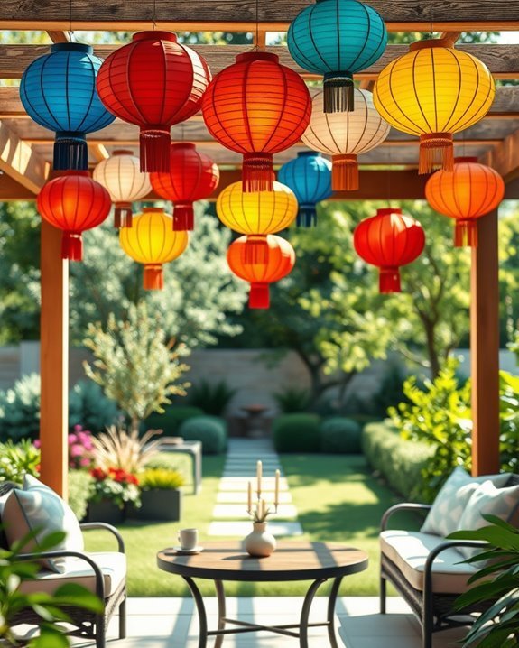 vibrant lanterns enhance ambiance