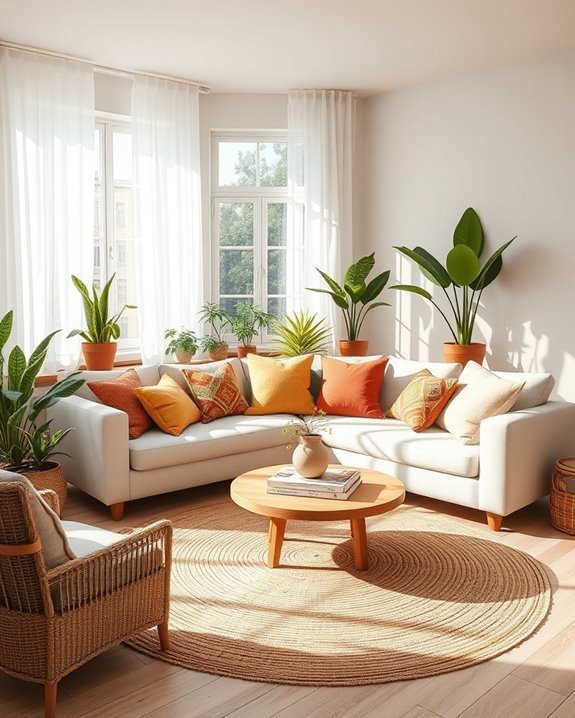 vibrant layered window treatments