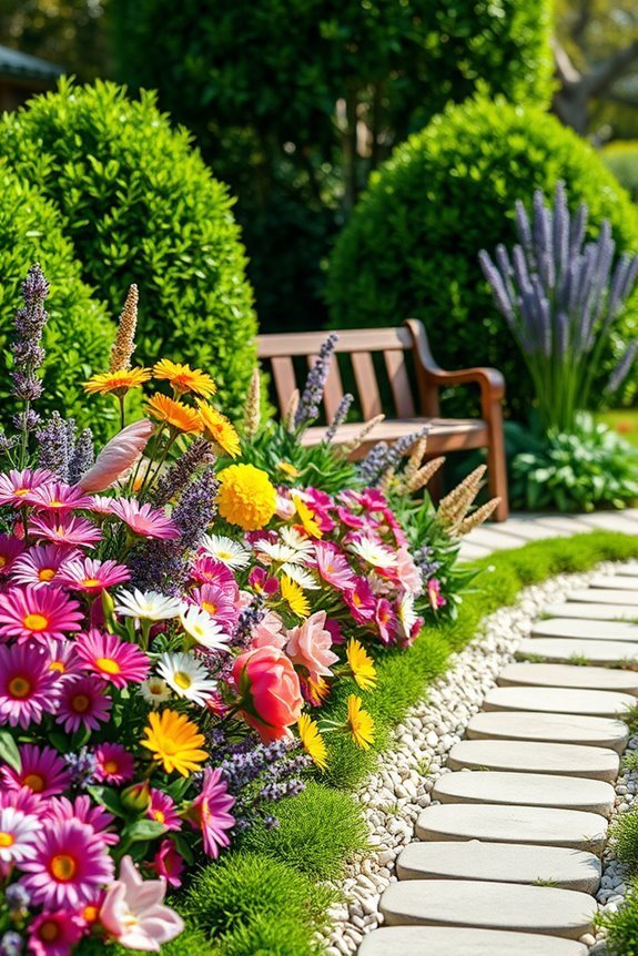 vibrant low maintenance flower beds