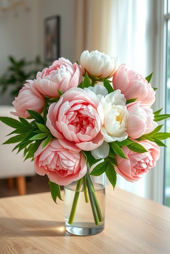 vibrant maintenance free silk peonies