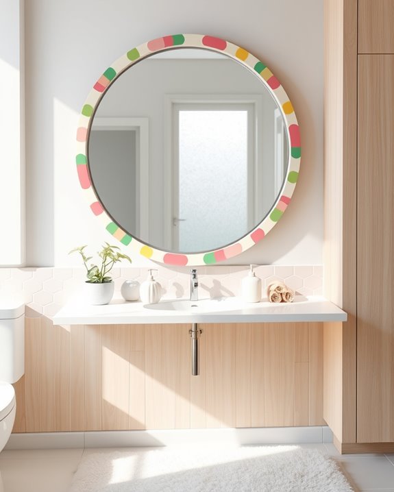 vibrant mirror frame decor