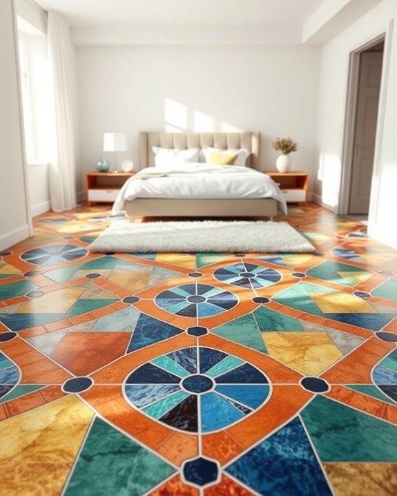 vibrant mosaic bedroom transformation