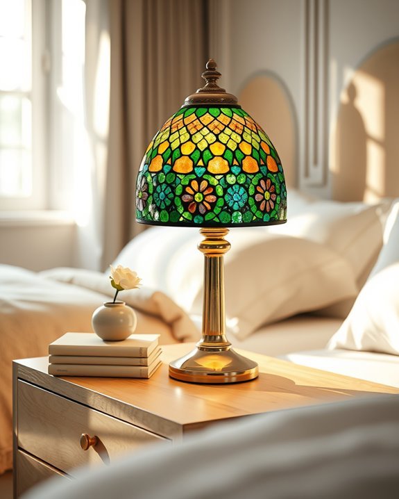 vibrant mosaic glass lamps