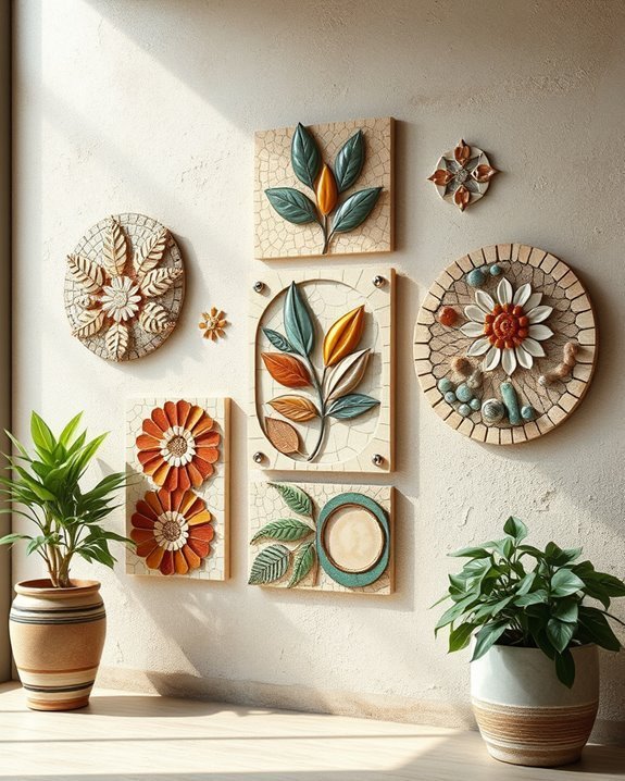 vibrant mosaic wall art