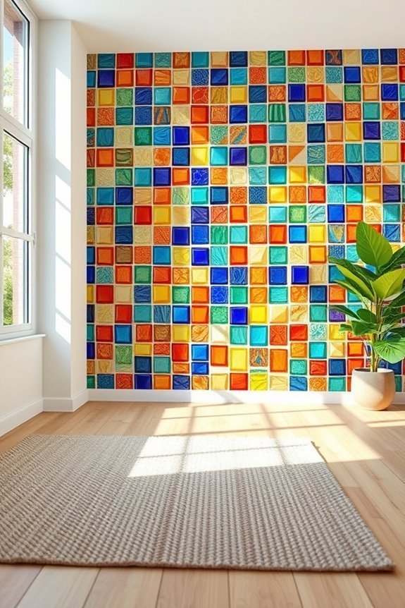vibrant mosaic wall art