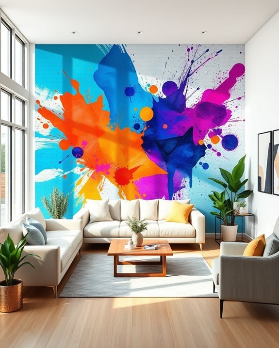 vibrant murals enhance spaces