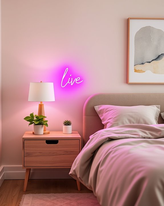 vibrant neon bedroom decor