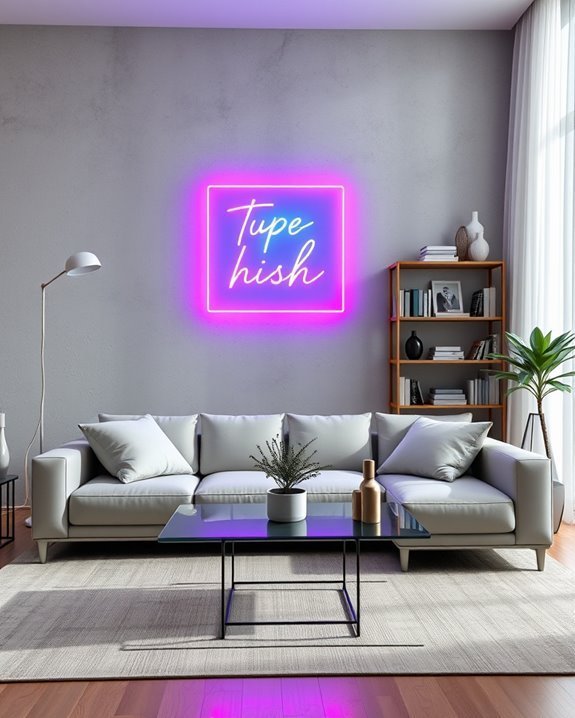 vibrant neon wall decor