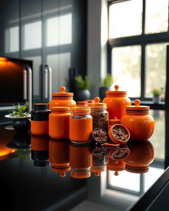 vibrant orange kitchen decor