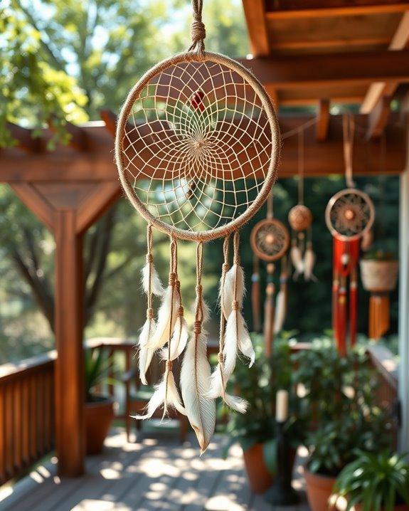 vibrant outdoor dreamcatcher decor