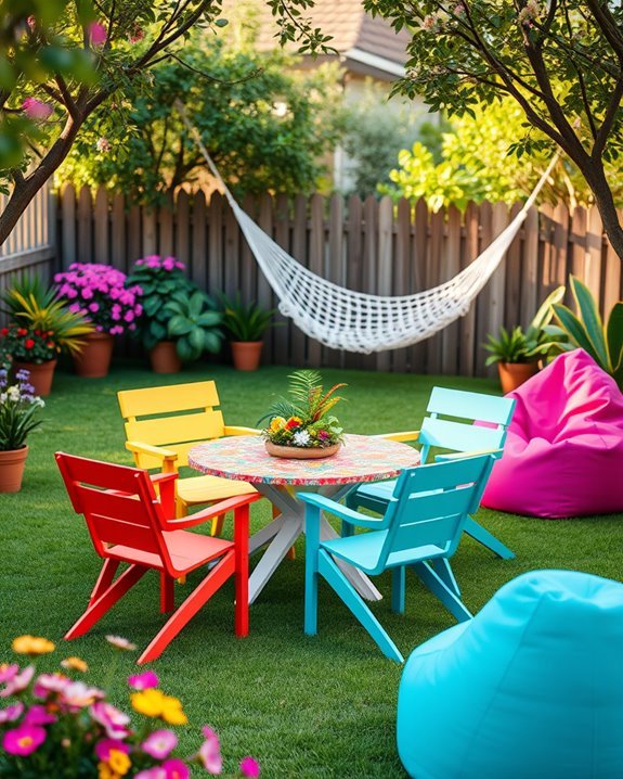 vibrant outdoor relaxation space