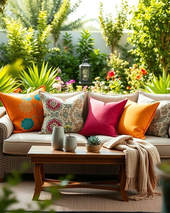 vibrant outdoor seating cushions