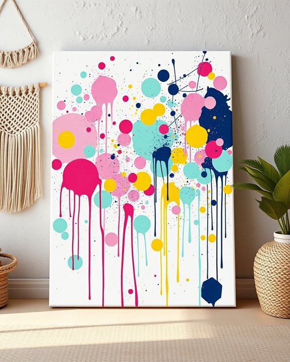 vibrant paint splatter technique