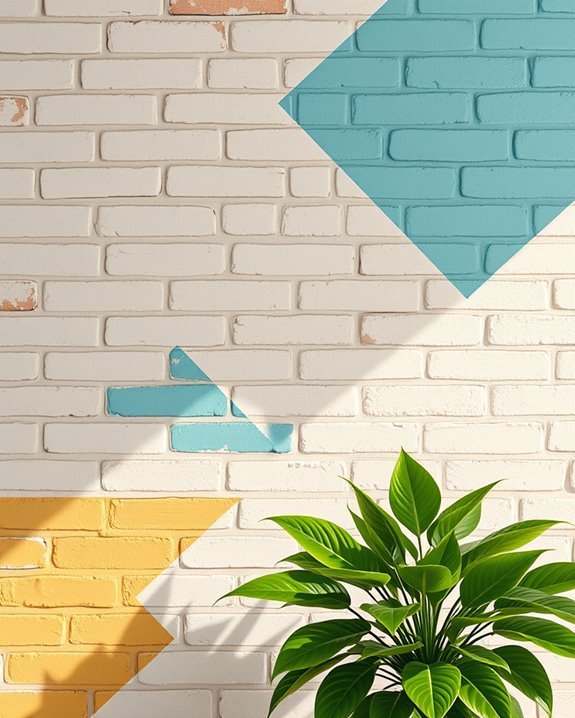 vibrant painted brick accents
