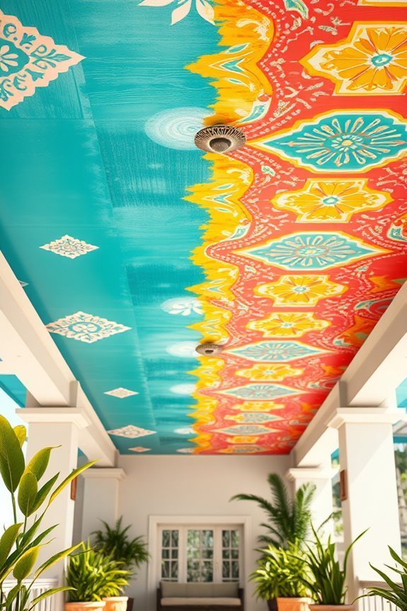 vibrant painted ceiling designs