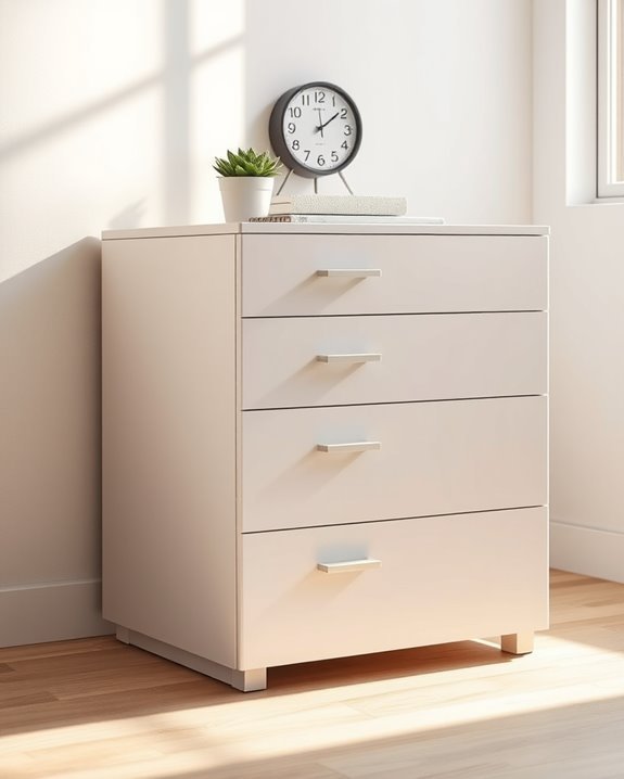 vibrant painted filing cabinet