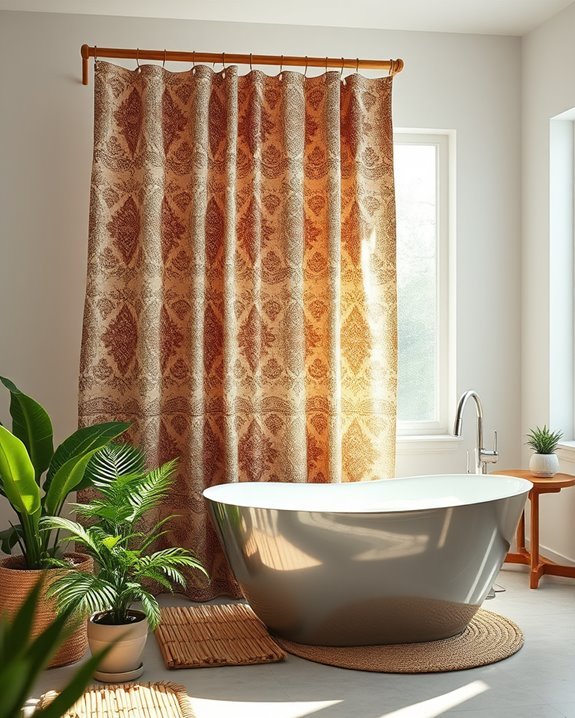 vibrant patterned shower curtains