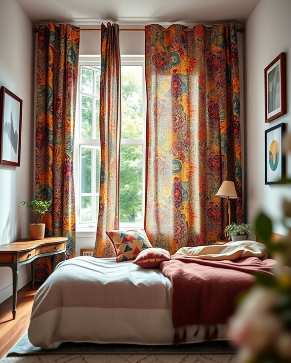 vibrant patterned textured curtains