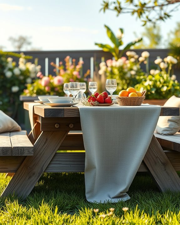 vibrant picnic table setting