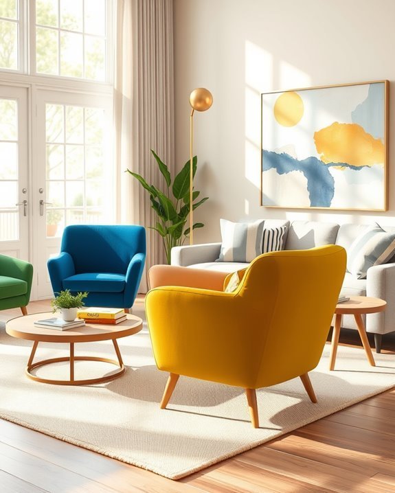 vibrant playful accent chairs