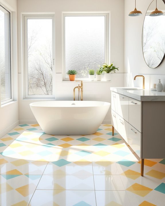 vibrant playful bathroom tiles