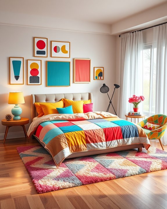 vibrant playful bedroom decor