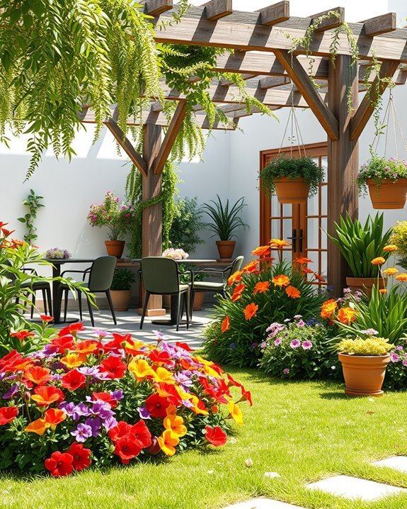 vibrant pollinator friendly flower beds