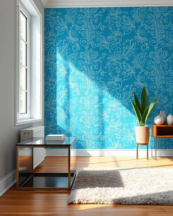 vibrant retro blue prints