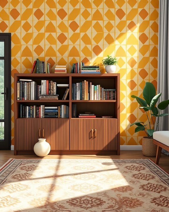 vibrant retro bookshelf designs