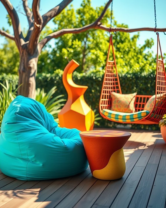 vibrant retro outdoor furniture