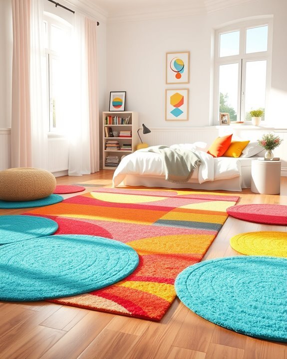vibrant rugs enhance bedrooms