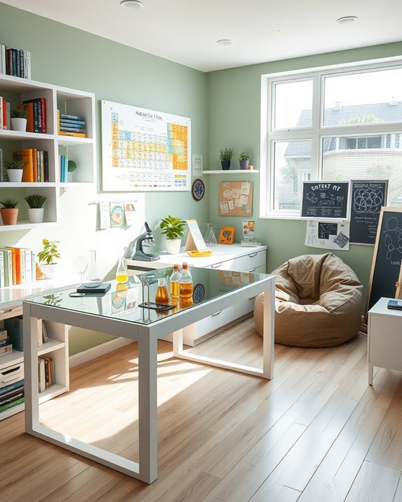 vibrant science lab atmosphere
