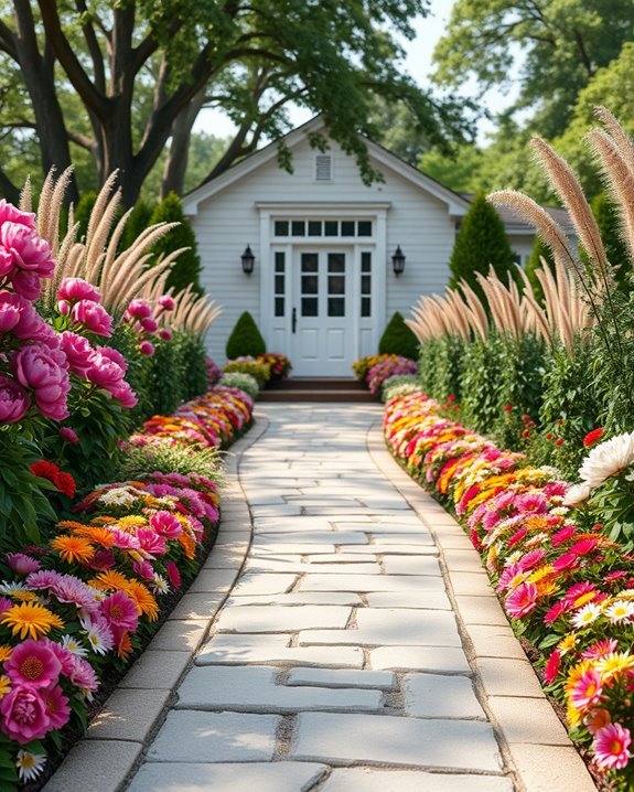 vibrant seasonal flower borders