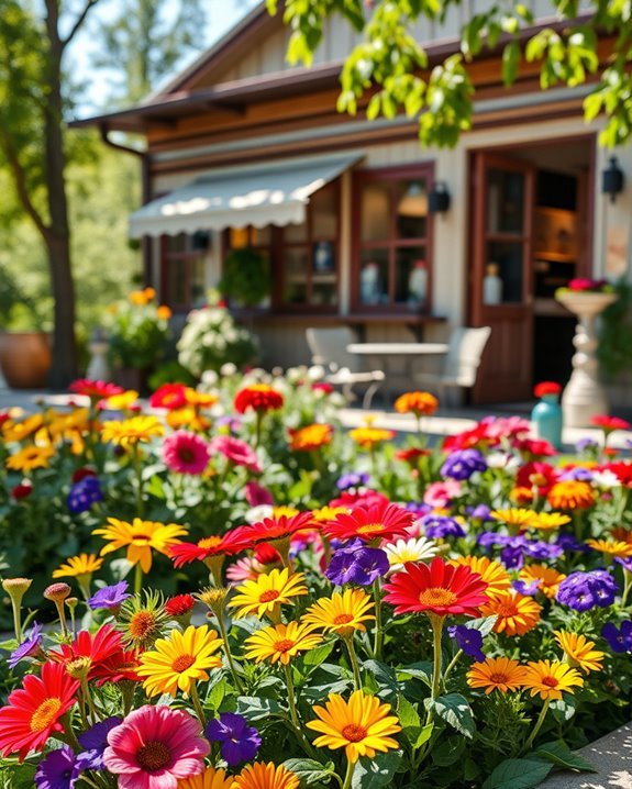 vibrant seasonal flower garden