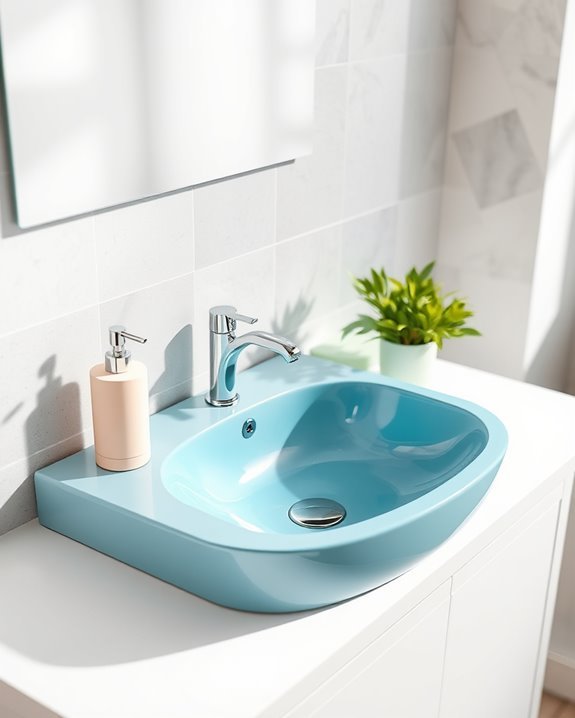 vibrant sinks enhance bathrooms