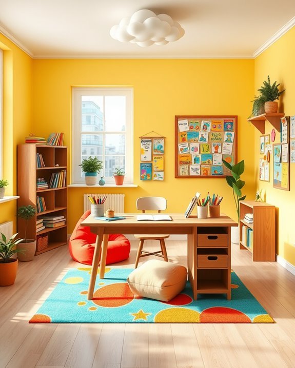 vibrant study room colors