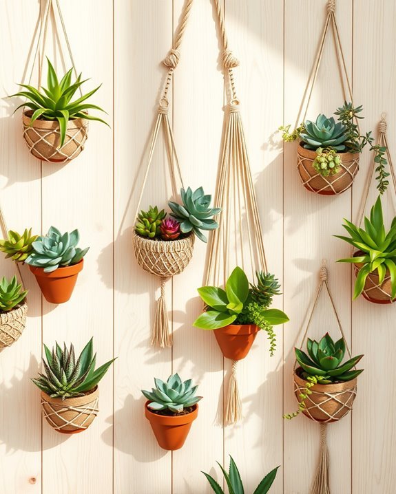 vibrant succulent wall display