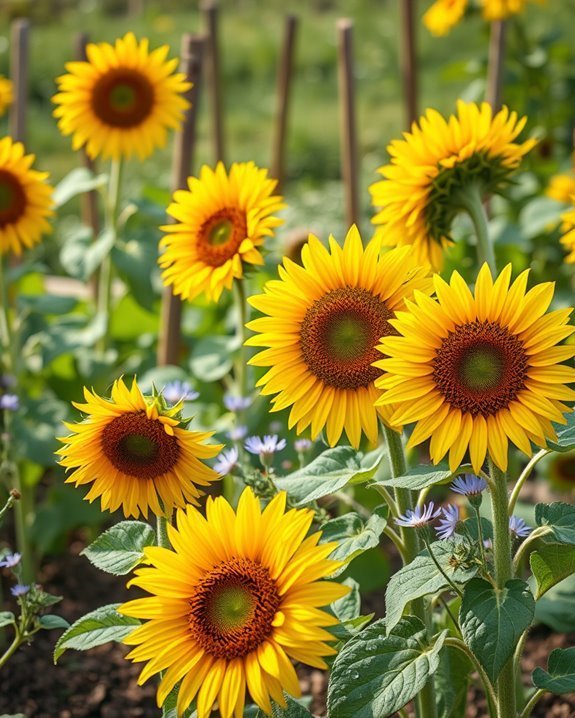vibrant sunflowers attract pollinators