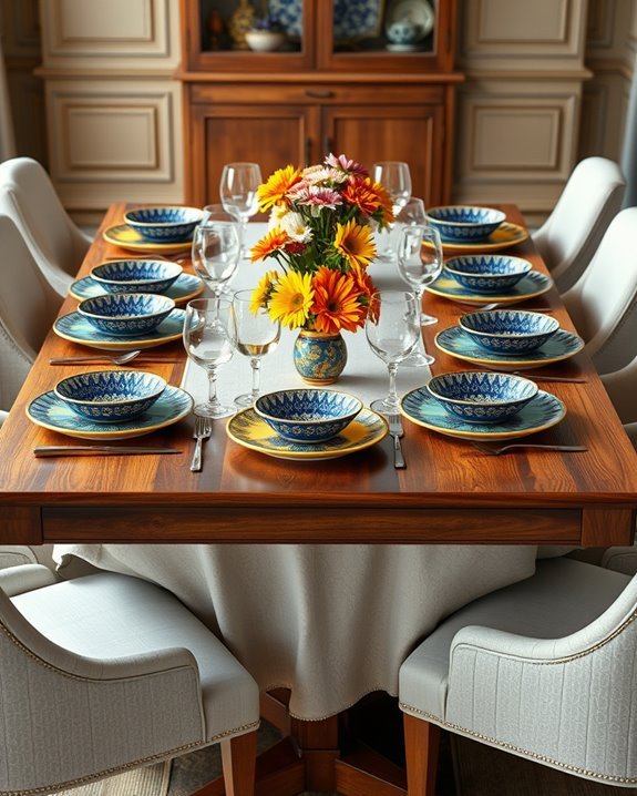 vibrant tableware enhances aesthetic