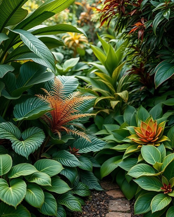 vibrant textured foliage garden