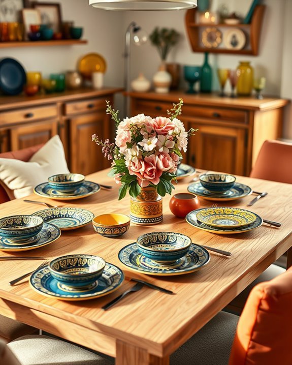 vibrant textured tableware combinations