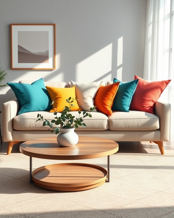 vibrant textured throw pillows