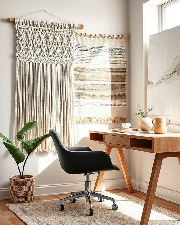 vibrant textured wall hangings